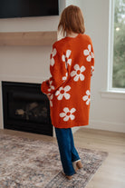 Enough Anyways Floral Cardigan in Burnt Orange Layers Ave Shops- Tilden Co.