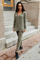 Essential Lounge Top in Mineral Wash Olive    Womens Ave Shops- Tilden Co.