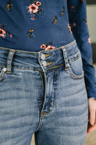 Eva High Waist Flare Tummy Control Double Button WB Womens Ave Shops- Tilden Co.