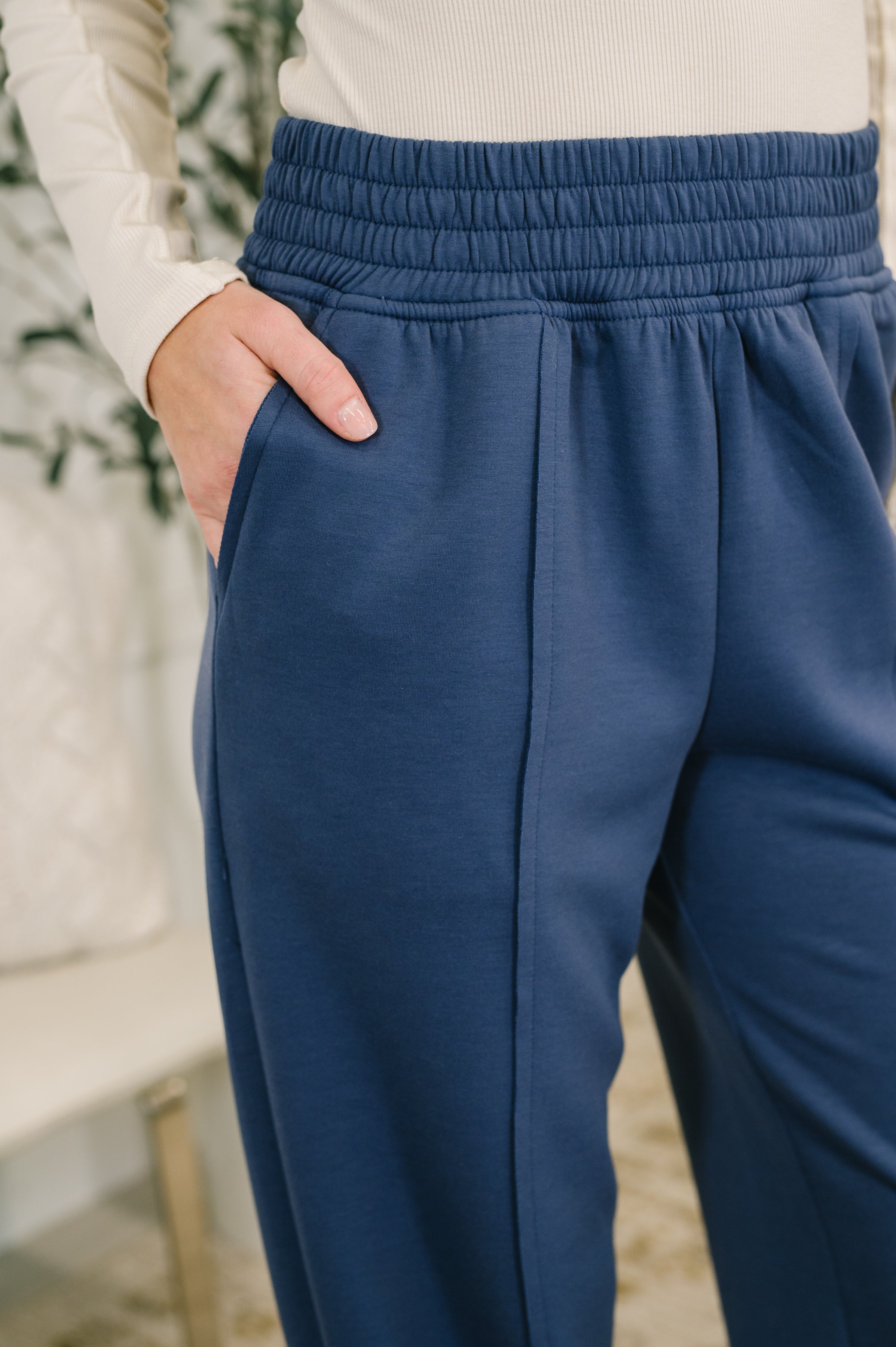 Every Second, Every Hour Jogger Bottoms in Blue Indigo Womens Ave Shops- Tilden Co.