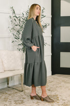 Every Single Touch V-Neck Tiered Dress Womens Ave Shops- Tilden Co.