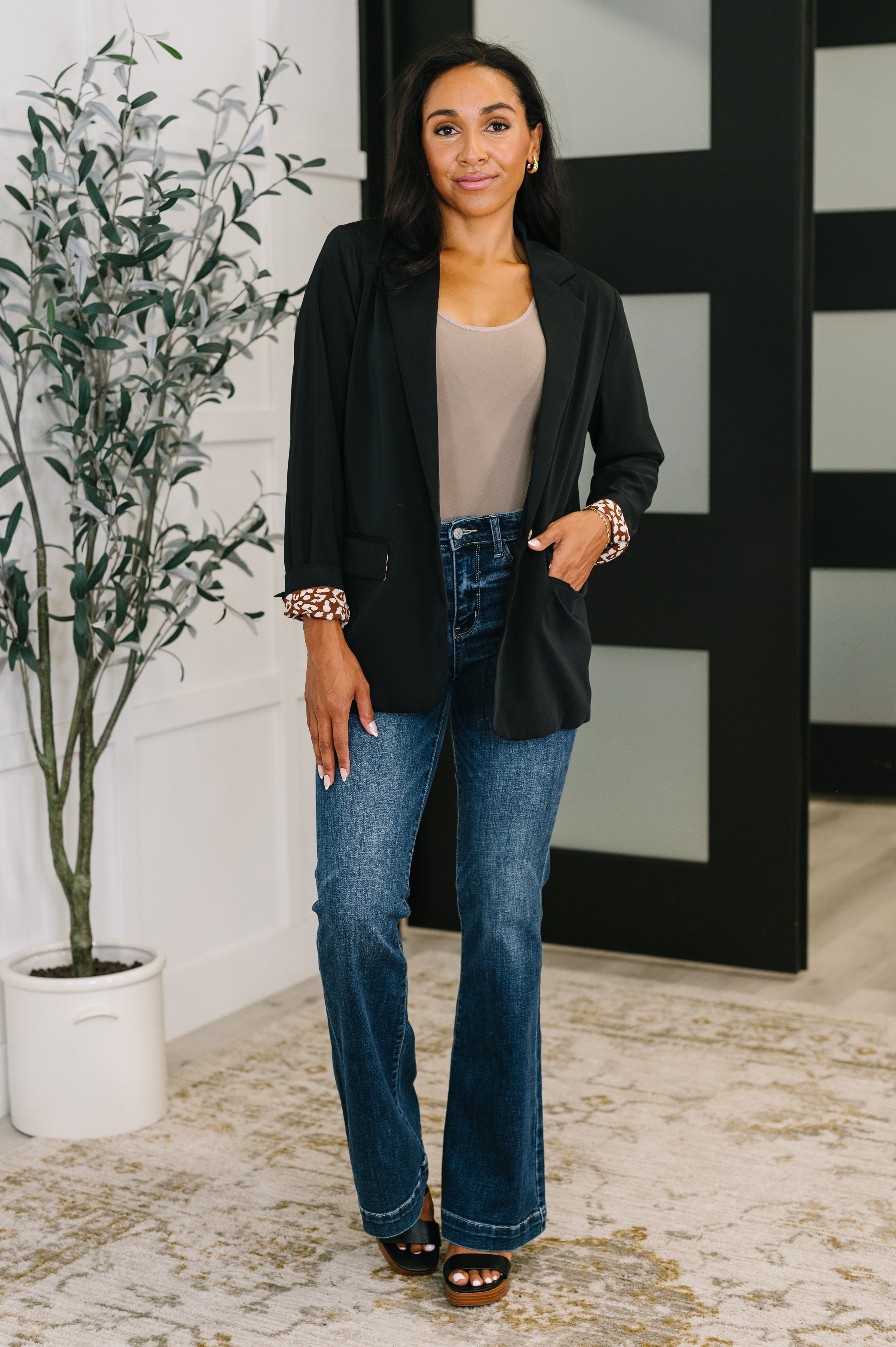 Every Day Blazer in Black Cardigan Ave Shops- Tilden Co.