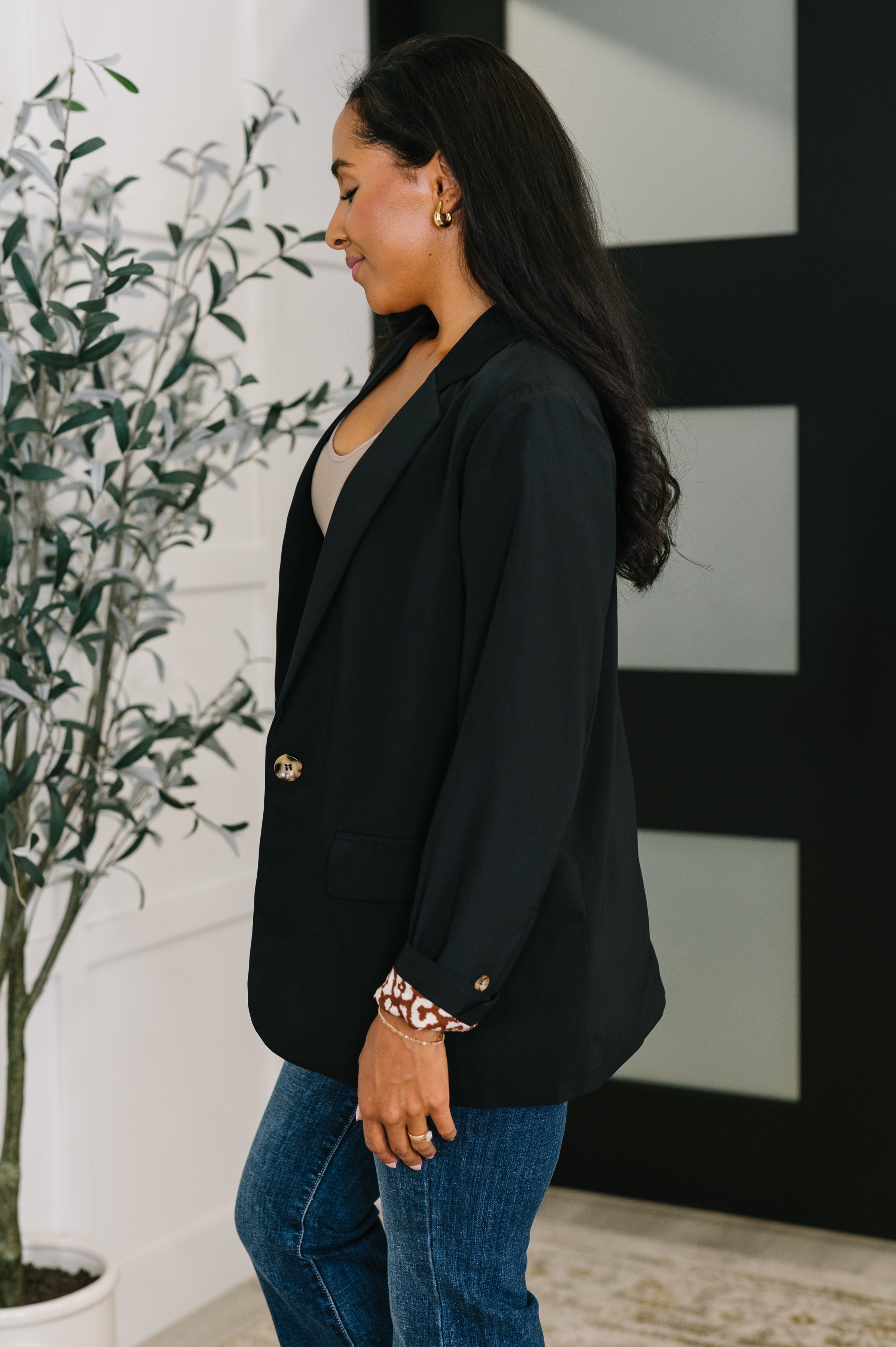 Every Day Blazer in Black Cardigan Ave Shops- Tilden Co.