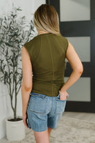 Everyday Edge Knit Henley Tank in Camo Green Womens Ave Shops- Tilden Co.