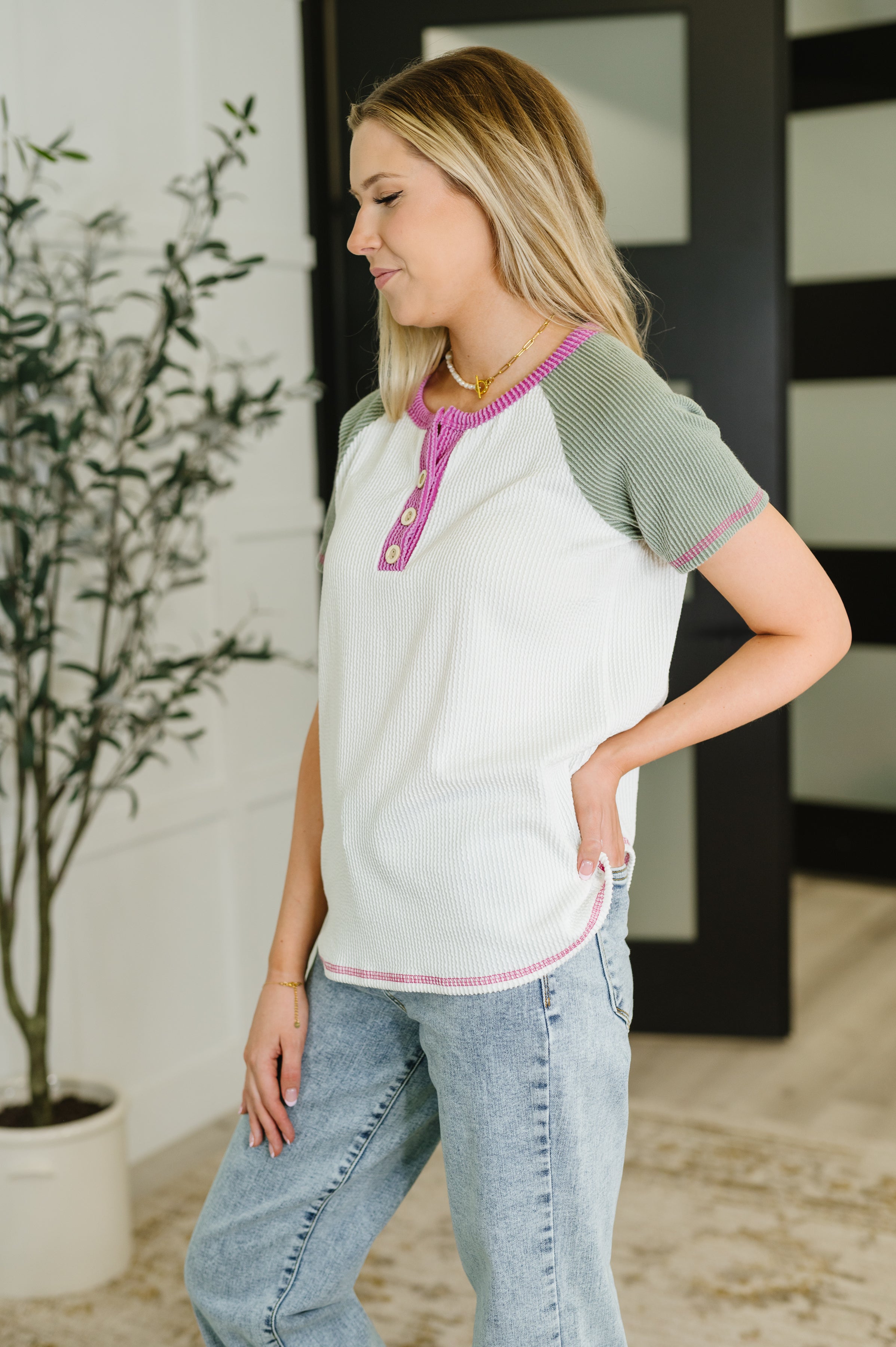 Everyday Envy Cable Ribbed Knit in Light Olive T-Shirt Ave Shops- Tilden Co.