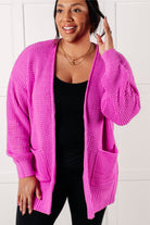 Everything Layer Waffle Knit Open Front Cardigan in Bright Mauve Layers Ave Shops- Tilden Co.