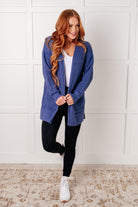 Everything Layer Waffle Knit Open Front Cardigan in Marlin Layers Ave Shops- Tilden Co.