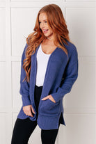 Everything Layer Waffle Knit Open Front Cardigan in Marlin Layers Ave Shops- Tilden Co.