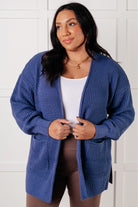 Everything Layer Waffle Knit Open Front Cardigan in Marlin Layers Ave Shops- Tilden Co.