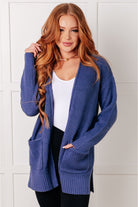 Everything Layer Waffle Knit Open Front Cardigan in Marlin Layers Ave Shops- Tilden Co.