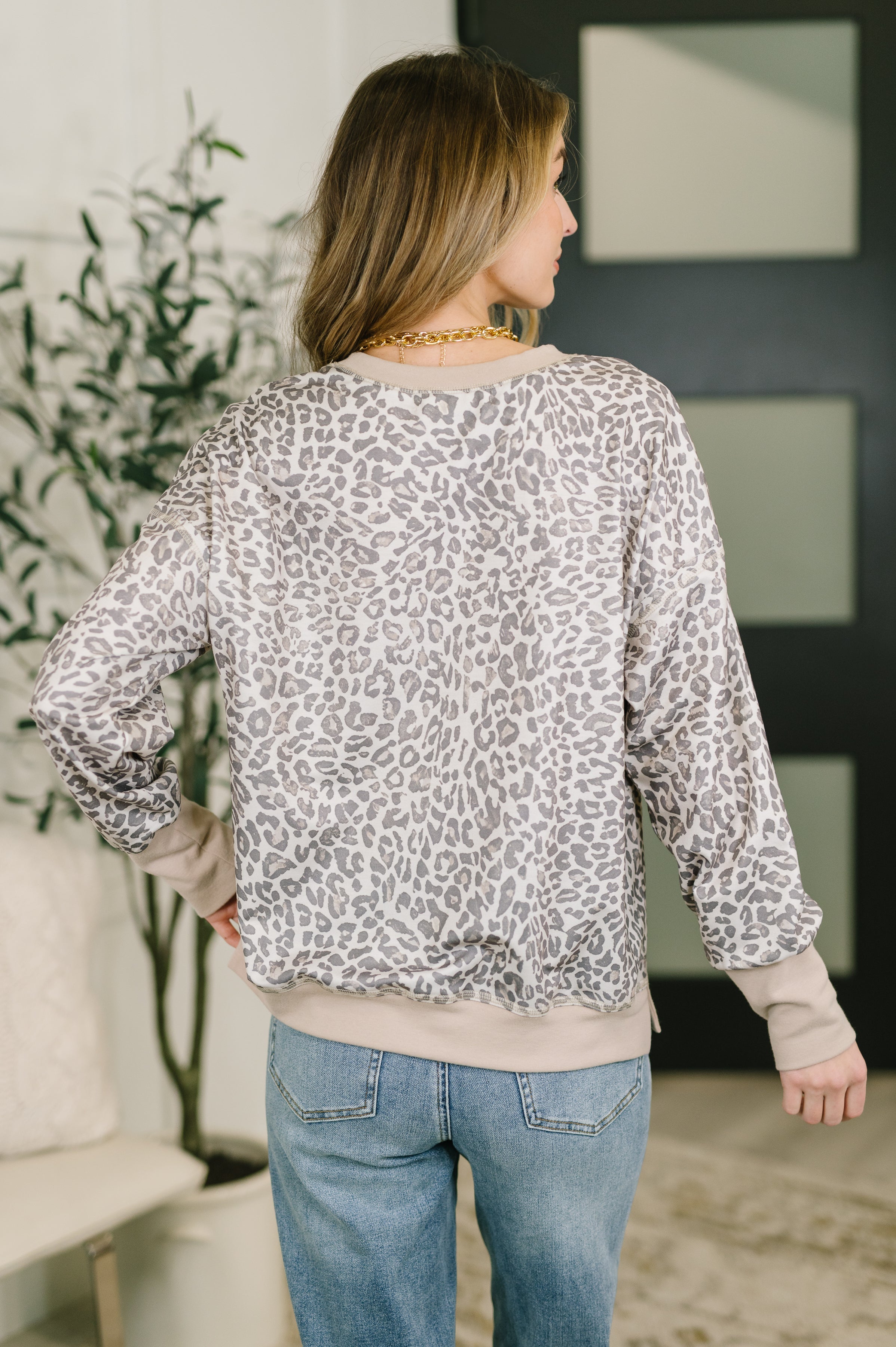 Everything You Need Patchwork Crew Neck Pullover Sweater Ave Shops- Tilden Co.