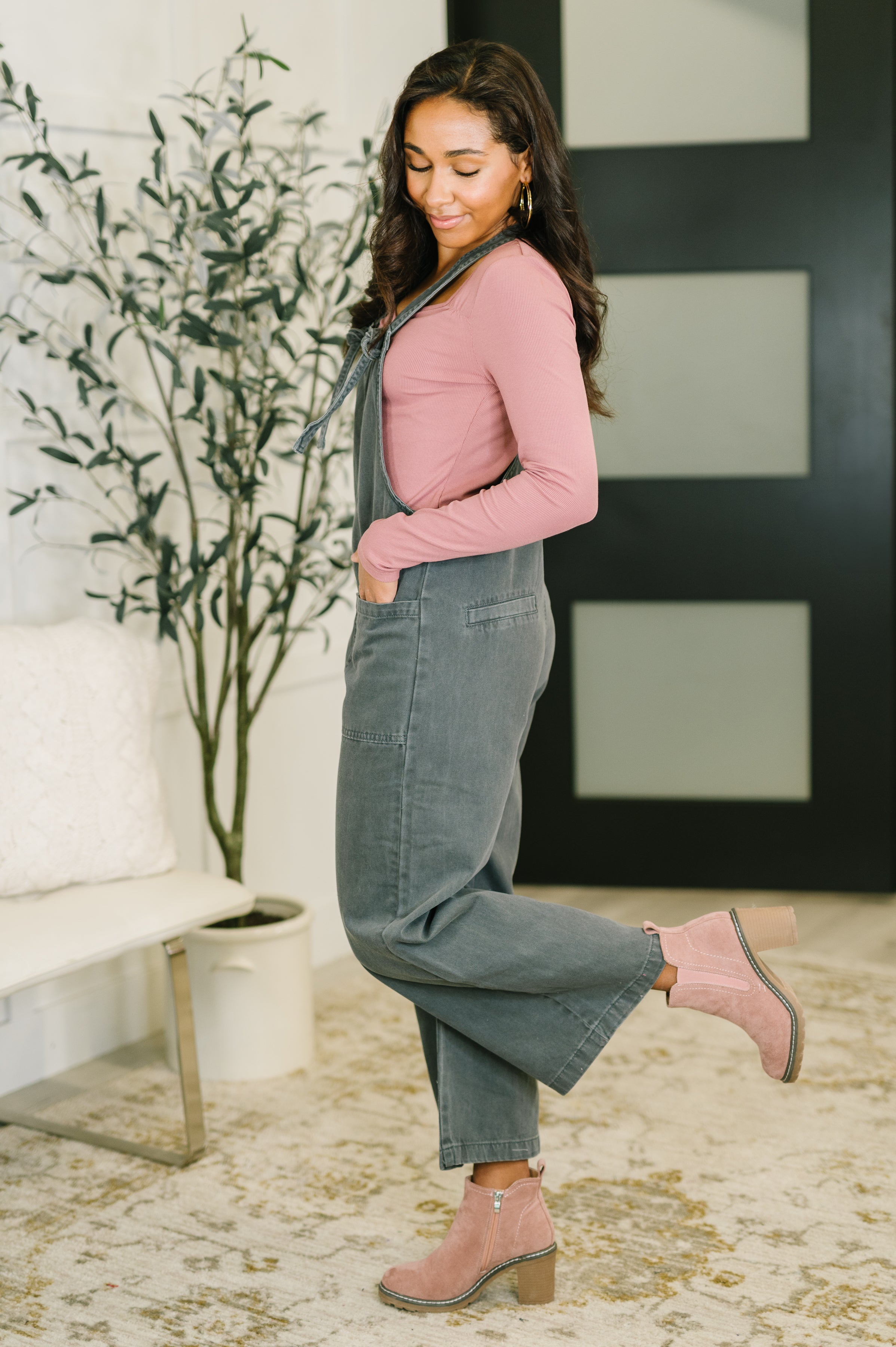 Exactly Where You Are Jumpsuit in Ash Black Womens Ave Shops- Tilden Co.