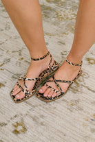 Eyeful Square Toe Ankle Strap Sandal in Leopard Womens Ave Shops- Tilden Co.