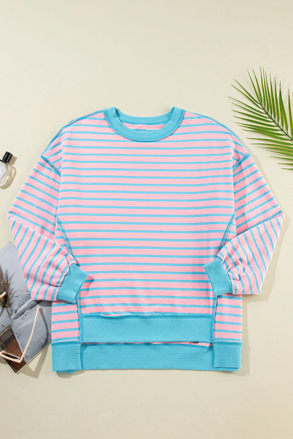 Color Clash Drop Shoulder Long Sleeve Womens Ave Shops- Tilden Co.