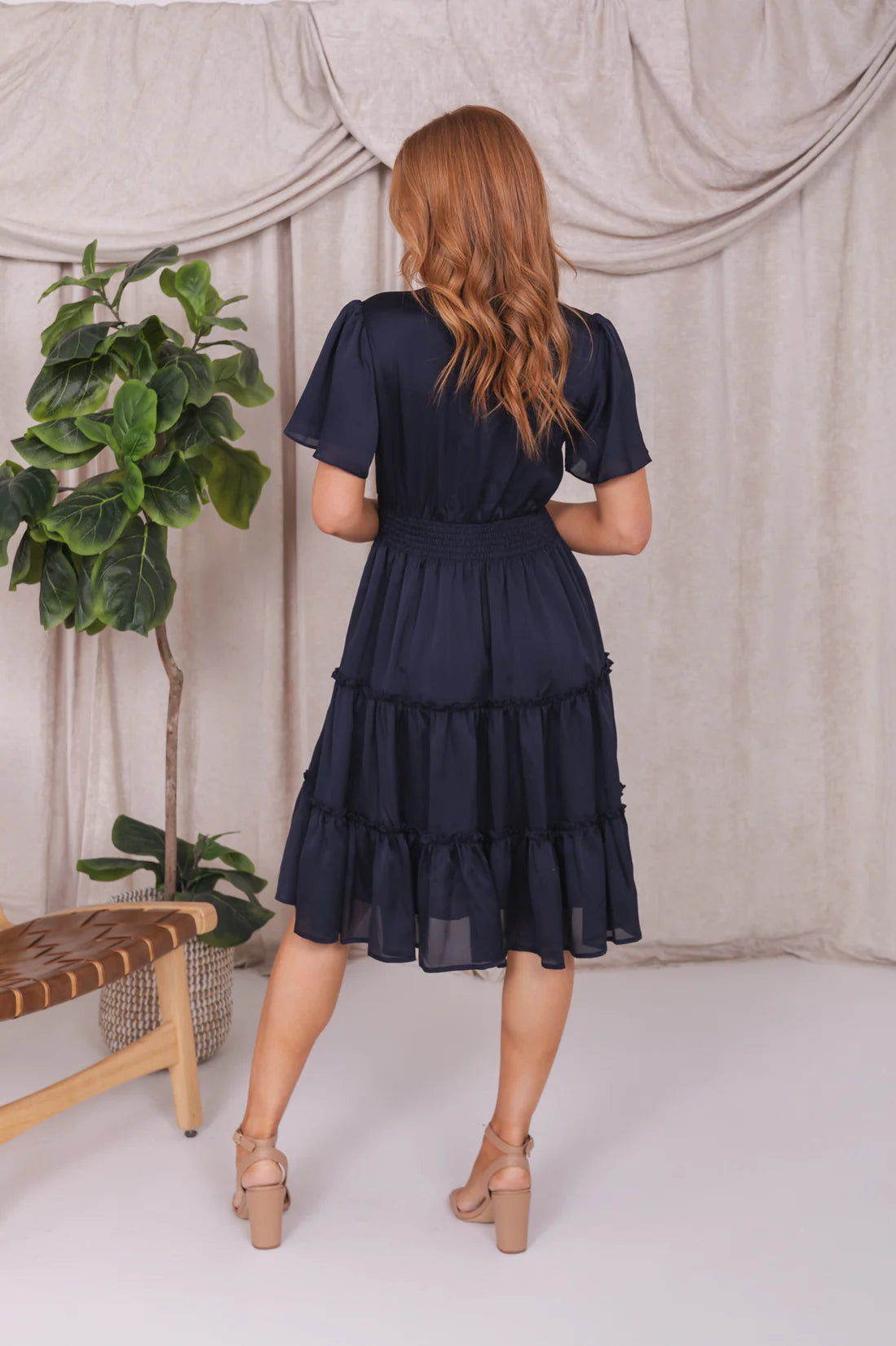 Sophia Dress in Midnight Blue    Dress Mikarose- Tilden Co.