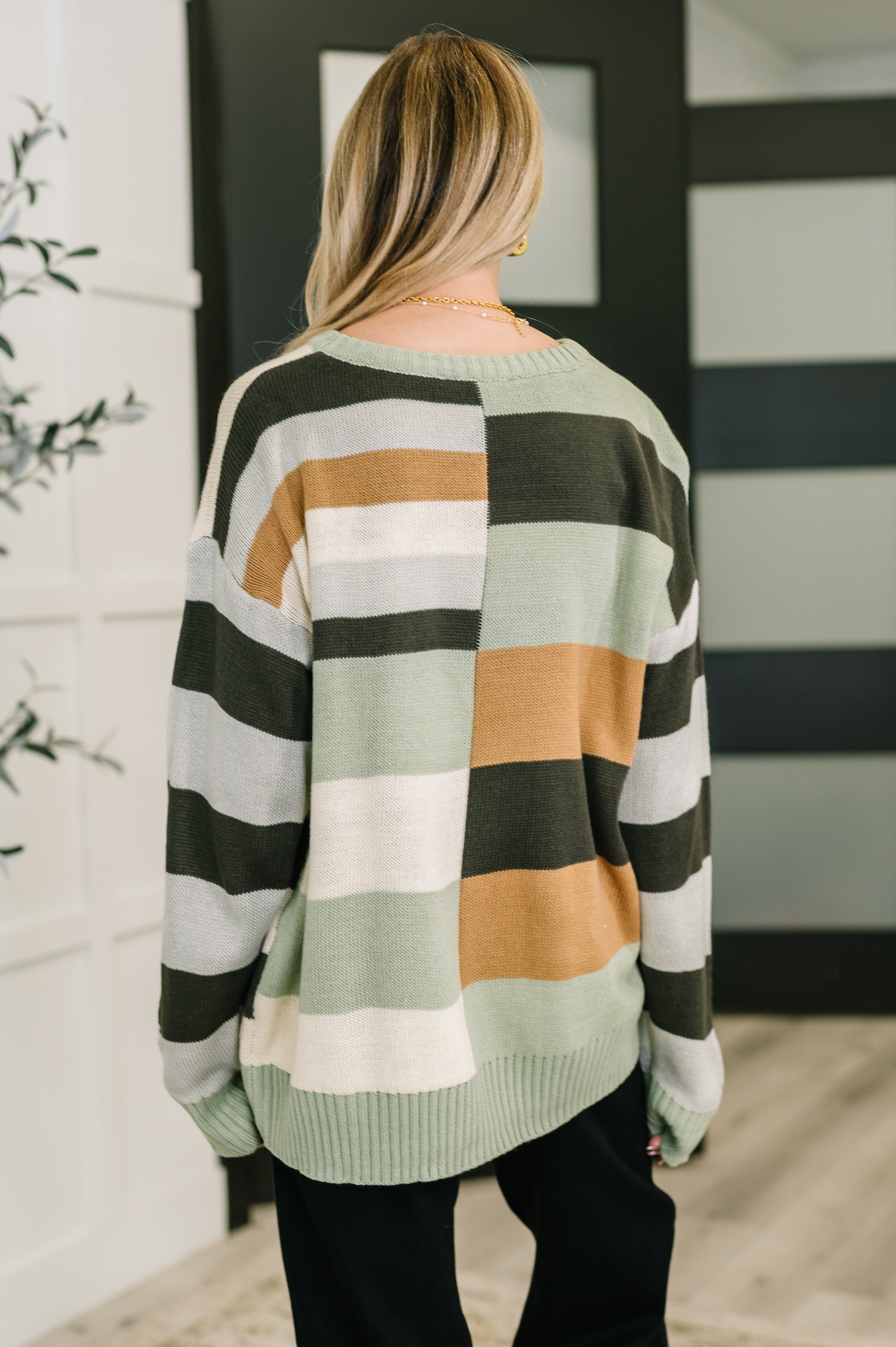 Fall Into Us Color Block Knit Pullover Womens Ave Shops- Tilden Co.
