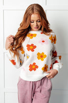 Falling Flowers Floral Sweater Tops Ave Shops- Tilden Co.