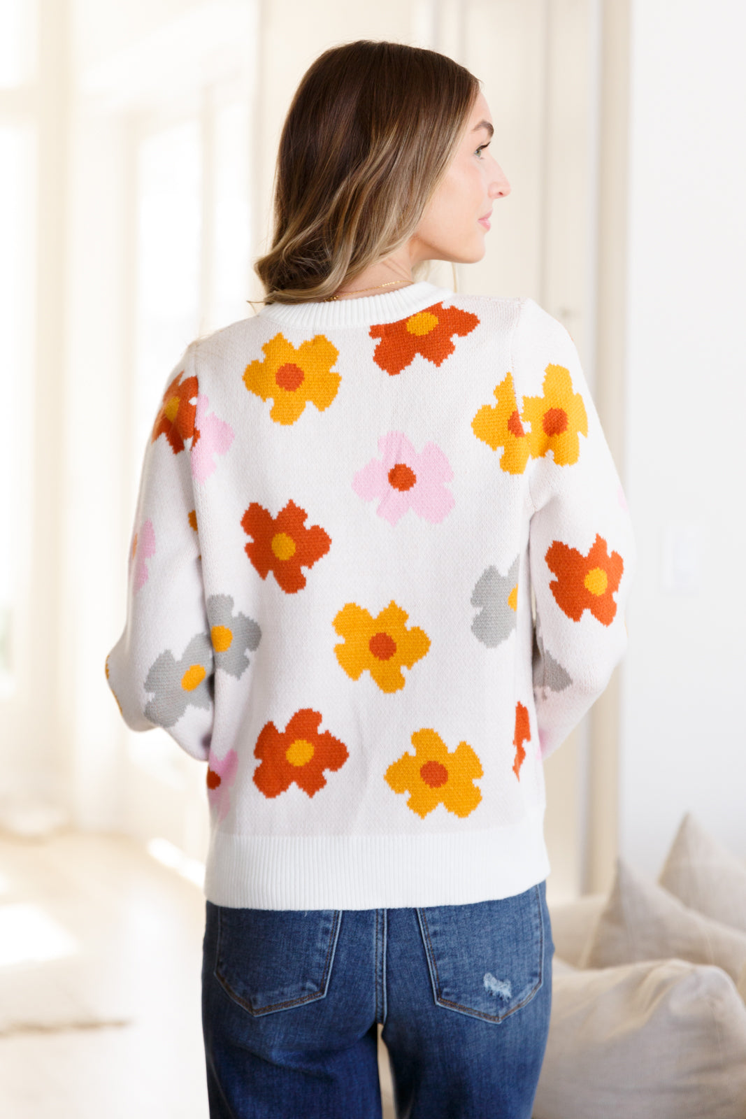 Falling Flowers Floral Sweater    Tops Ave Shops- Tilden Co.