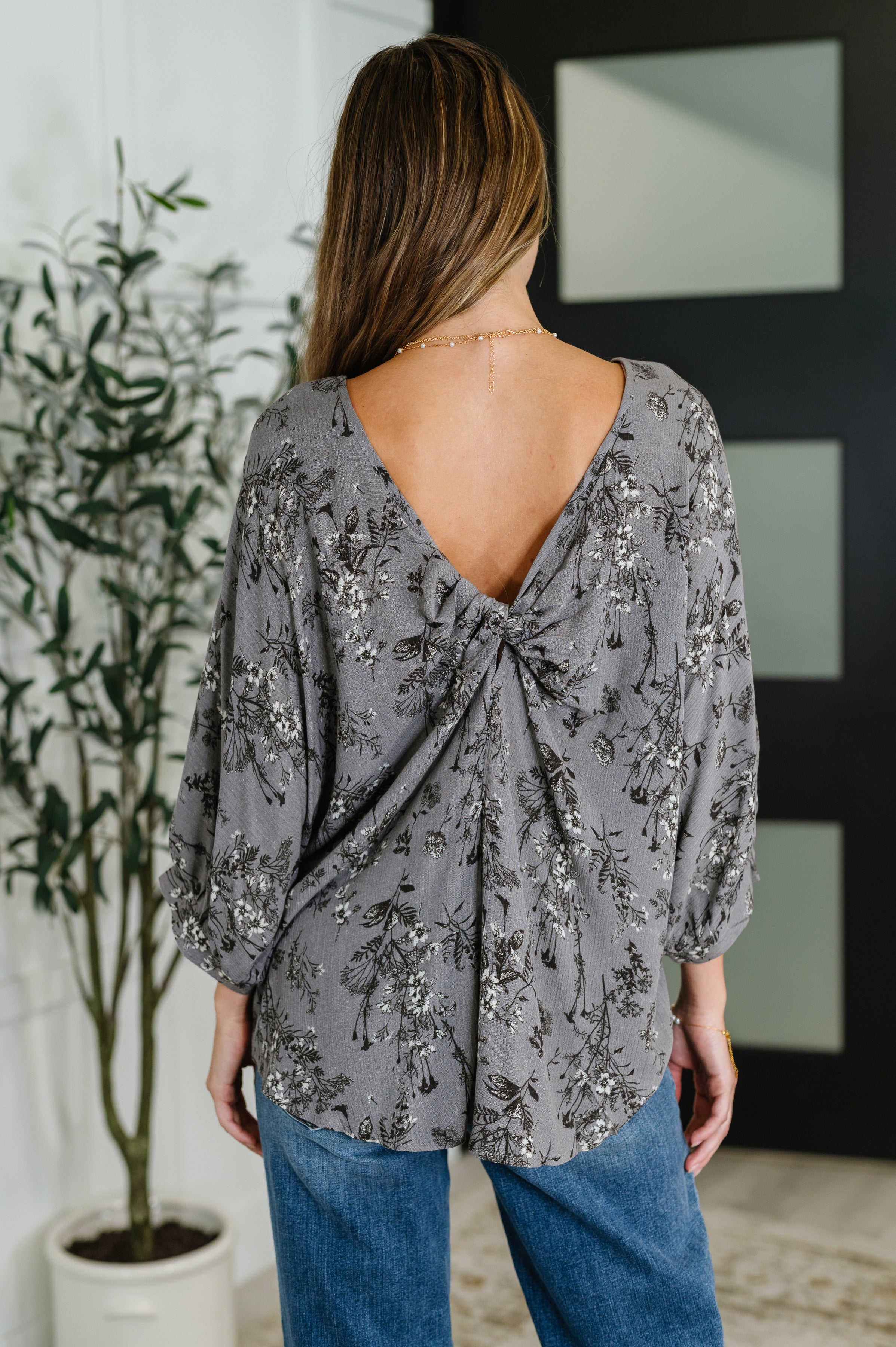 Falling in Deep Crinkle Woven Blouse Dune Grey Womens Ave Shops- Tilden Co.