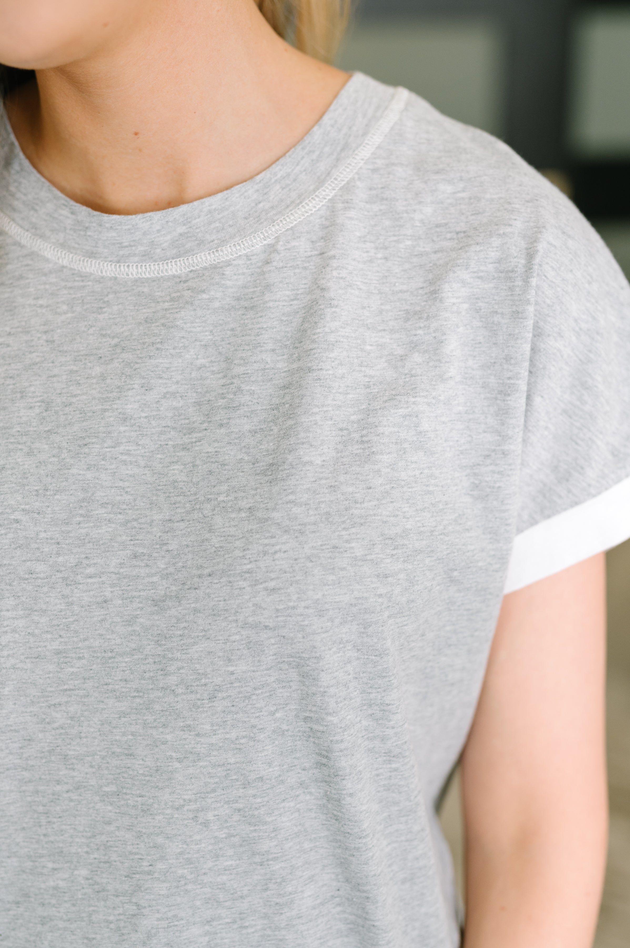 Feel Alright Two Tone Contrast in Heather Grey Womens Ave Shops- Tilden Co.