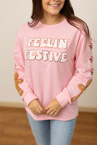 Feelin Festive Pink Sweater Womens Ave Shops- Tilden Co.