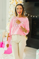 Feelin Festive Pink Sweater Womens Ave Shops- Tilden Co.