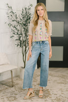 Feel so Fine Embroidered Knit Top T-Shirt Ave Shops- Tilden Co.