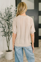 Feel so Fine Embroidered Knit Top T-Shirt Ave Shops- Tilden Co.