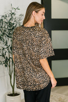 Feline Fine Ribbed Knit Relaxed Tee in Mocha Womens Ave Shops- Tilden Co.