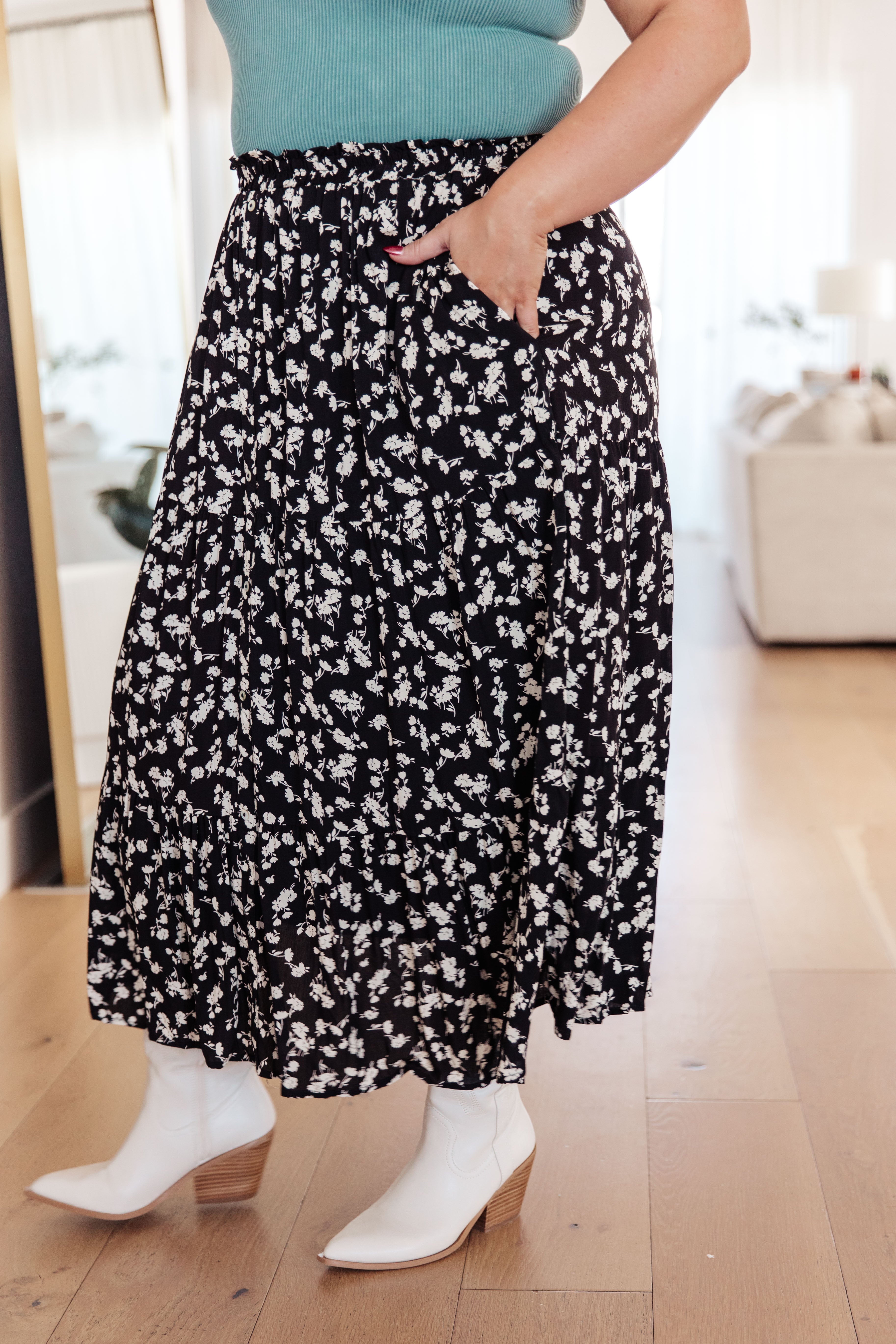 Fielding Flowers Floral Skirt Bottoms Ave Shops- Tilden Co.