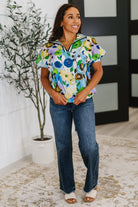 Fielding Questions Floral Top Womens Ave Shops- Tilden Co.