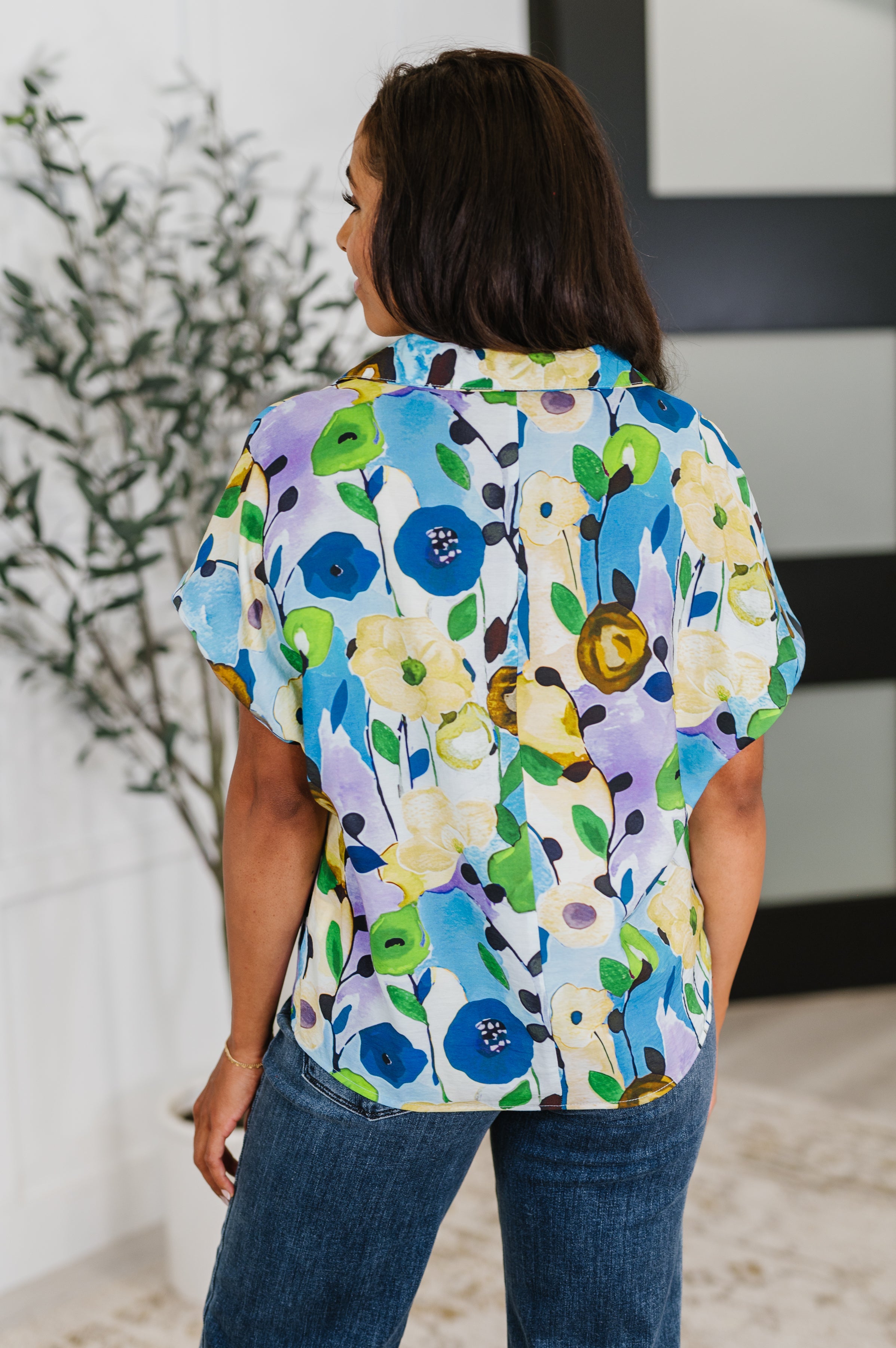 Fielding Questions Floral Top Womens Ave Shops- Tilden Co.