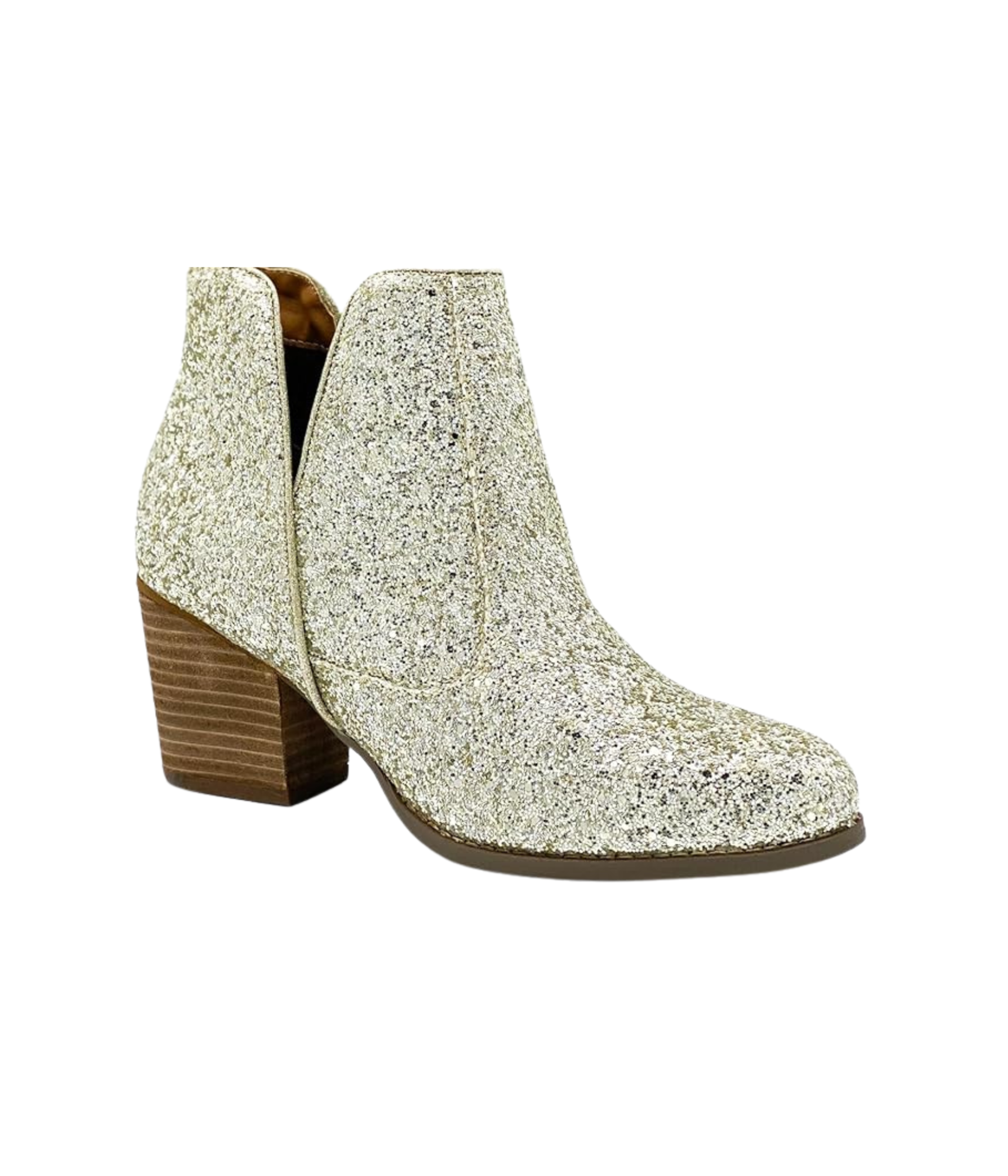 Fiera Glitter Booties in Gold 110 Fashion Boots Naughty Monkey- Tilden Co.
