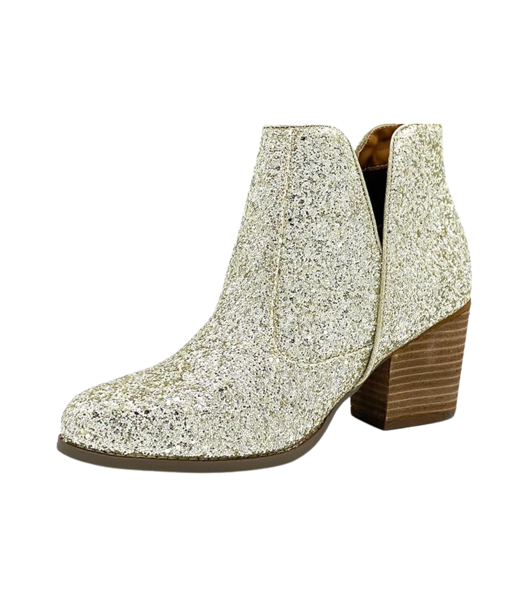 Fiera Glitter Booties in Gold 110 Fashion Boots Naughty Monkey- Tilden Co.