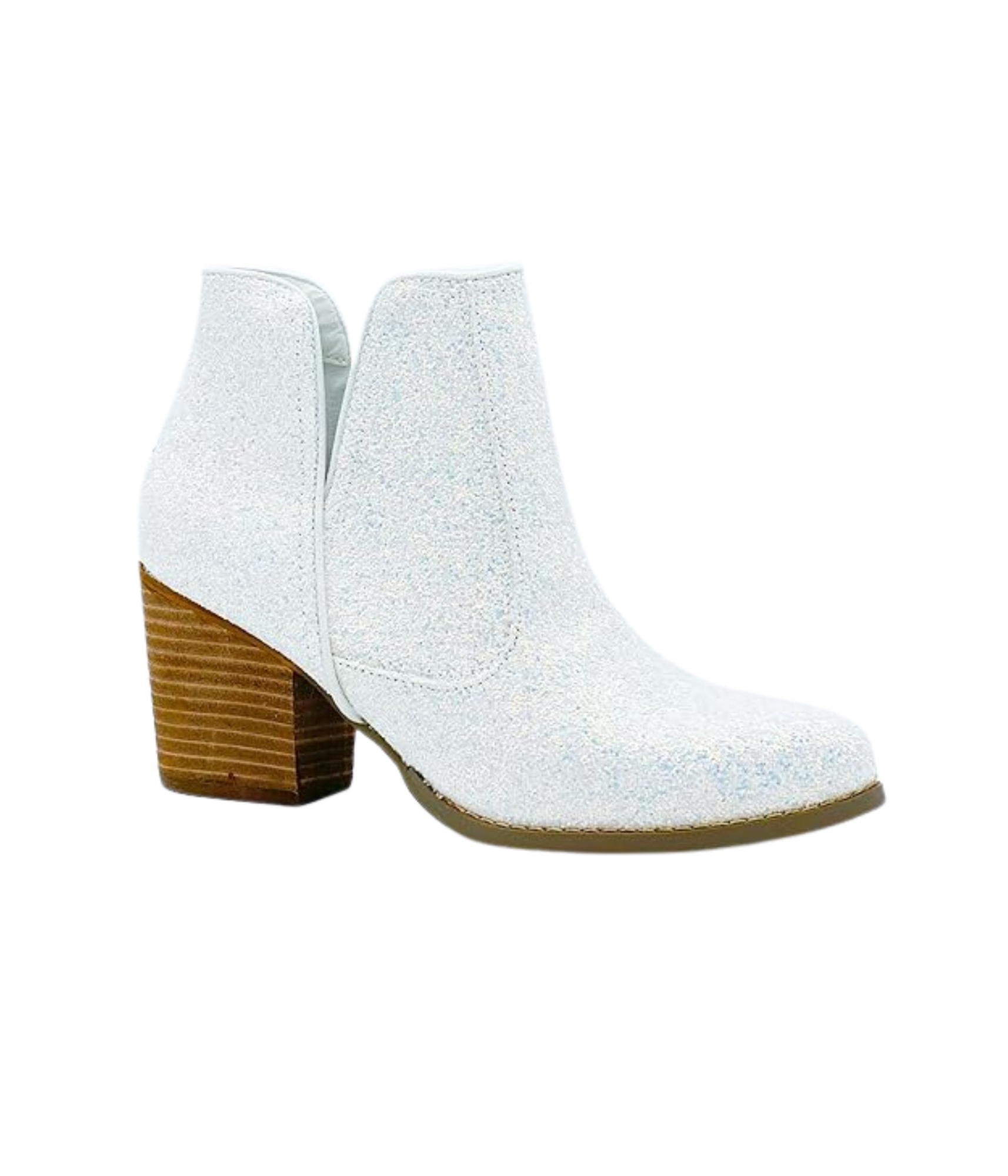 Fiera Glitter Booties in White 110 Fashion Boots Naughty Monkey- Tilden Co.