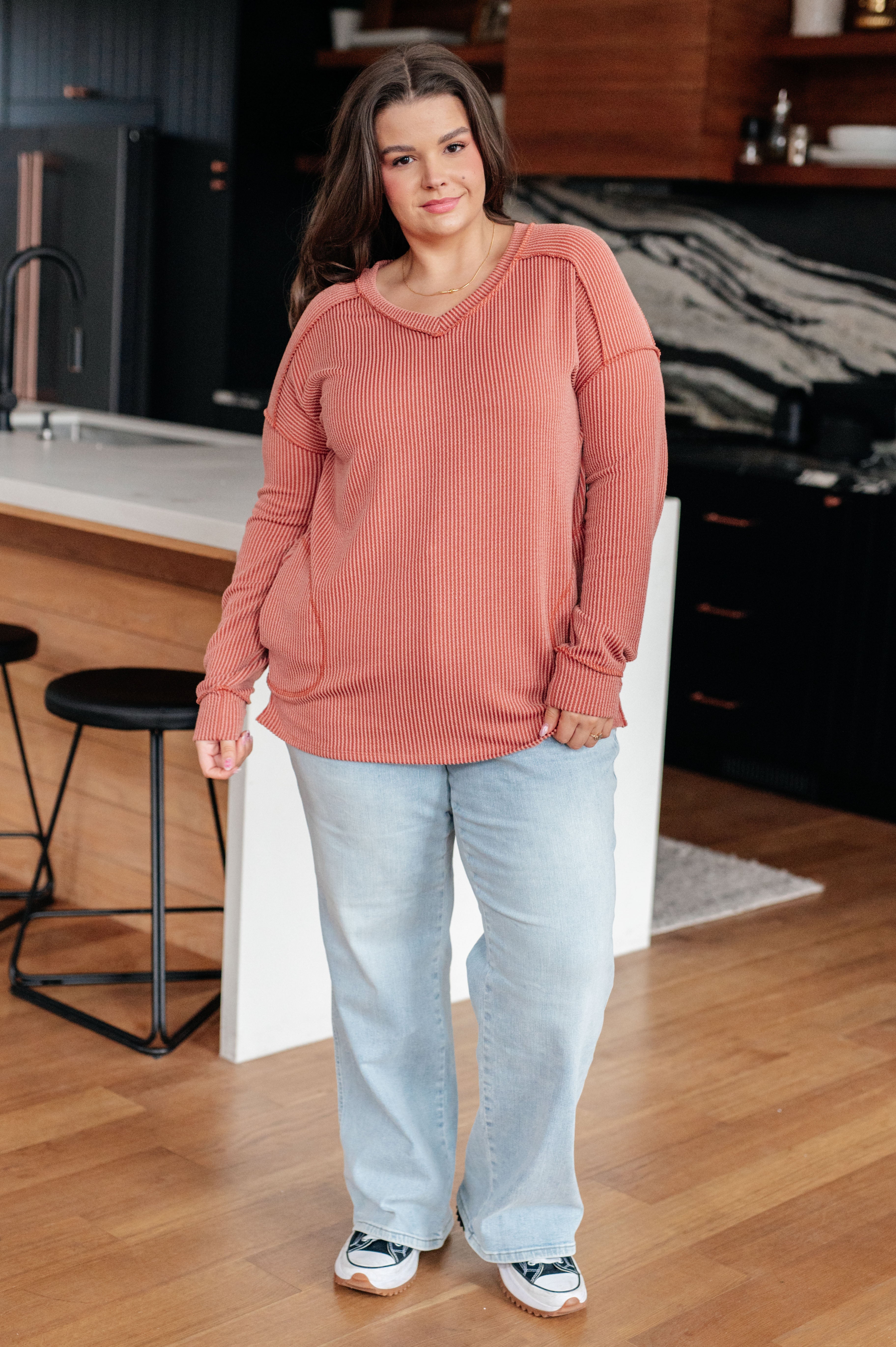 First and Foremost Rib Knit Top Tops Ave Shops- Tilden Co.