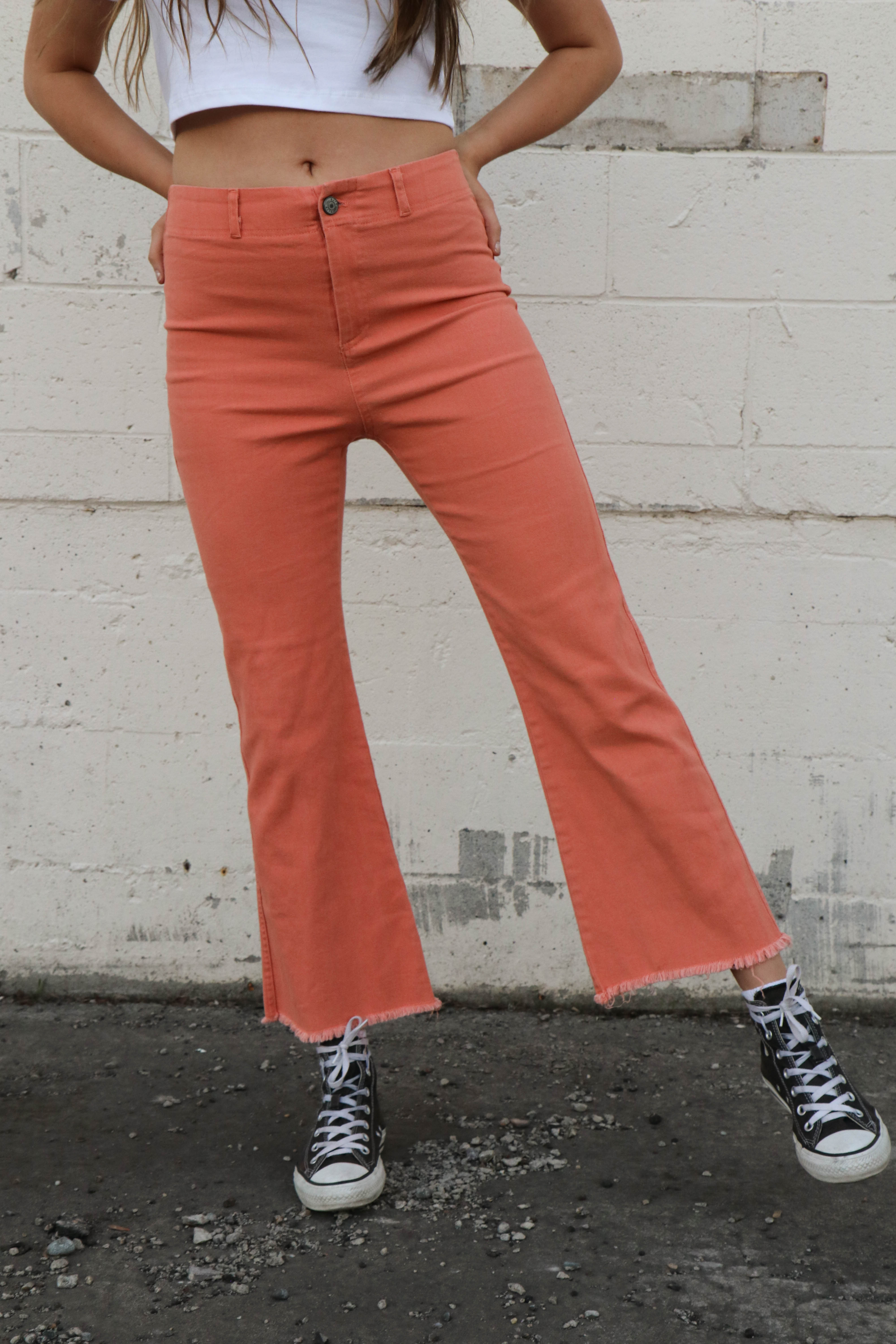 Judy Cotton Stretch Pants in Ginger Ginger / XS Ginger XS Casual Pants La Miel- Tilden Co.