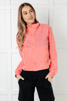 Fit Happens Nylon Tennis Jacket in Coral Rose Layers Ave Shops- Tilden Co.