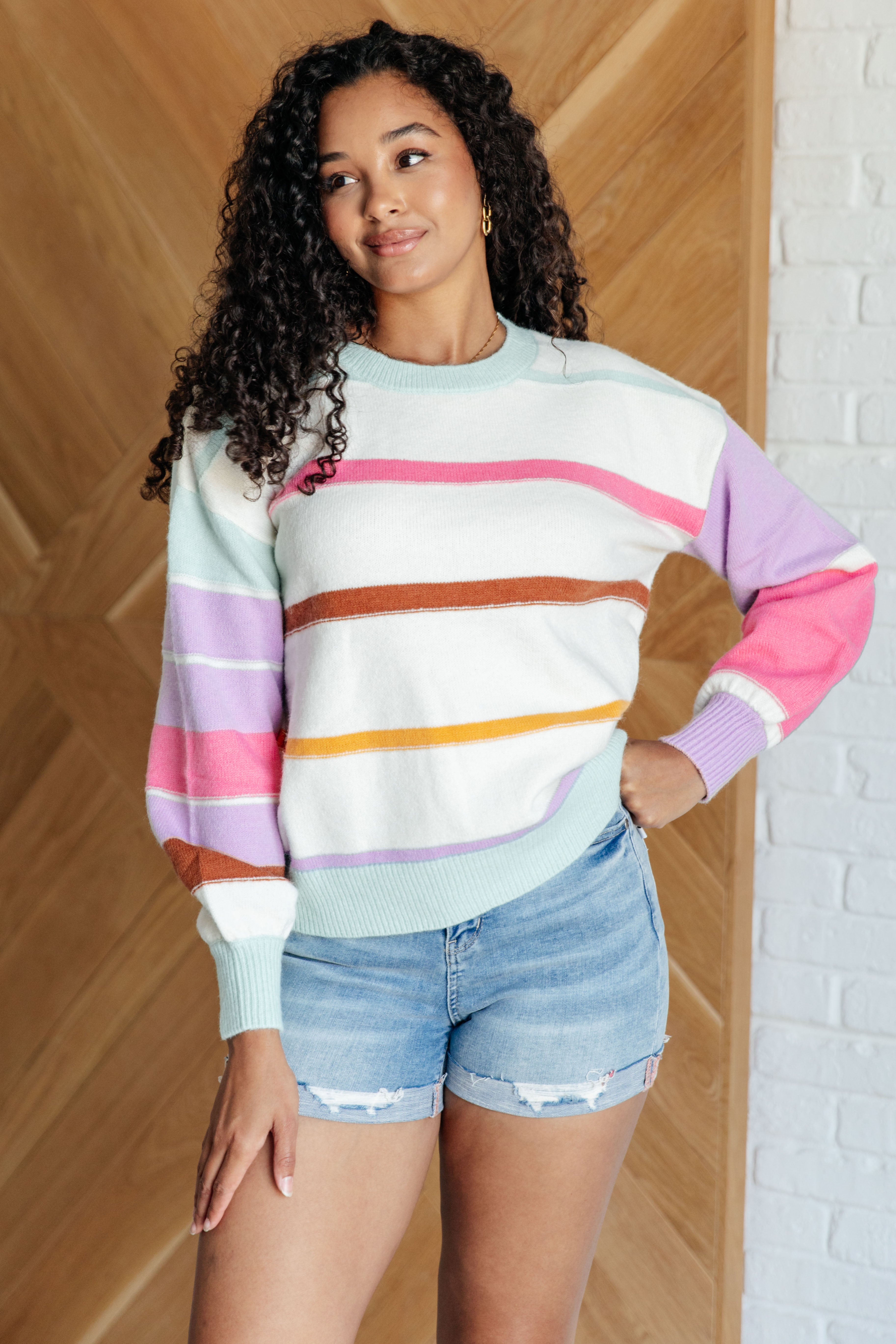 Flawless Features Striped Sweater    Tops Ave Shops- Tilden Co.