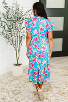 Fleurget Me Not Tiered Flutter Sleeve Dress in Aqua Womens Ave Shops- Tilden Co.