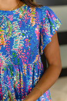 Flirt Alert Flutter Sleeve Top in Blue Womens Ave Shops- Tilden Co.