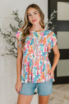 Flirt Alert Flutter Sleeve Top in Ivory Womens Ave Shops- Tilden Co.