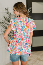Flirt Alert Flutter Sleeve Top in Ivory Womens Ave Shops- Tilden Co.
