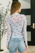 Flirty by Nature Mesh Layering Top in Light Blue Womens Ave Shops- Tilden Co.