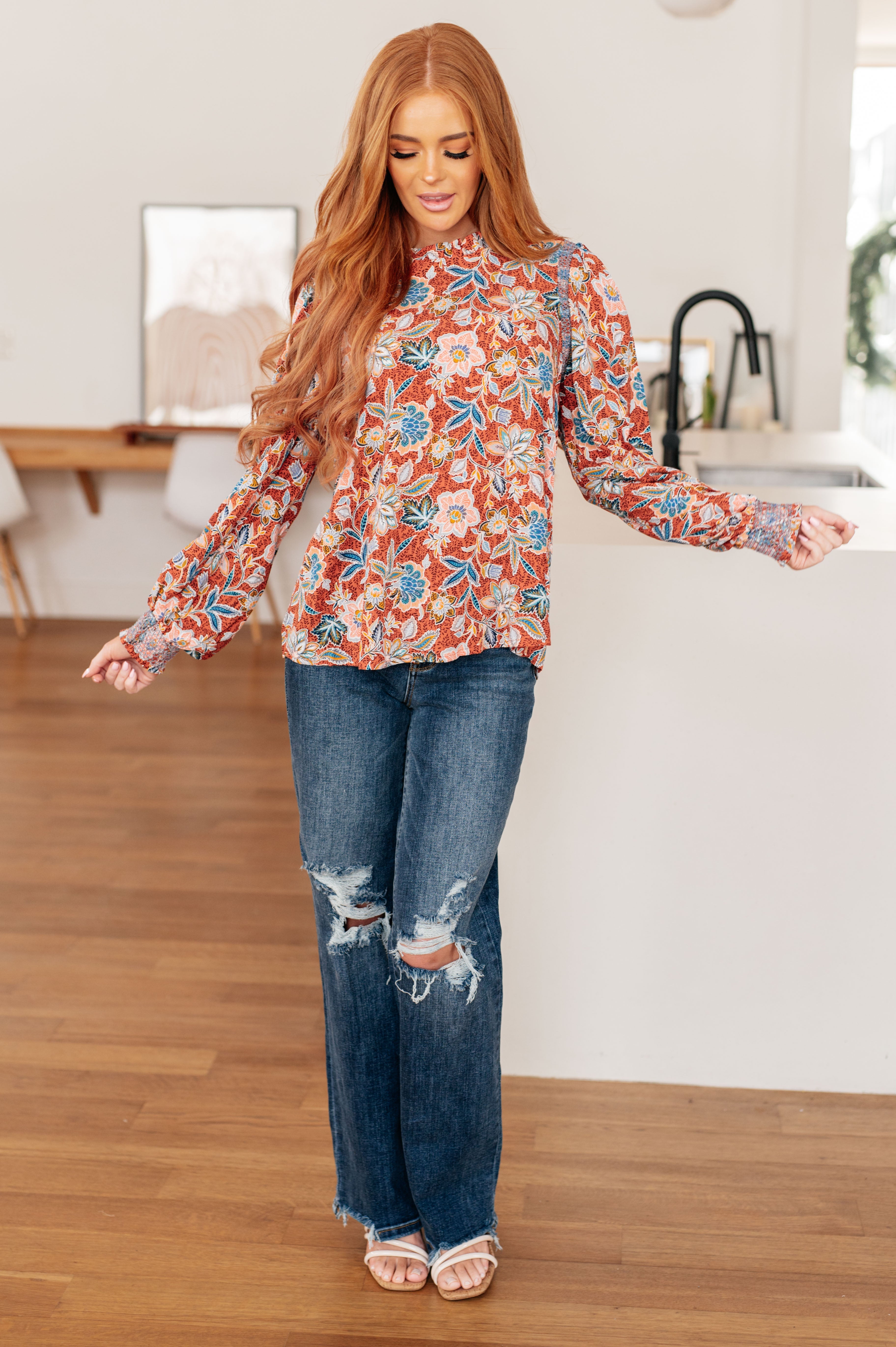 Floral Delight Blouse Blouses Ave Shops- Tilden Co.