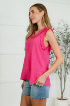 Flourish and Flare Ruffle Detail Tank Tops Ave Shops- Tilden Co.