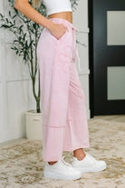 PREORDER: Flower Applique Cropped Flare Bottoms in Light Pink Womens Ave Shops- Tilden Co.