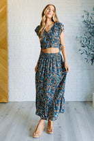 Flutter of Florals V-Neck Crop and Skirt Set    Sets Ave Shops- Tilden Co.