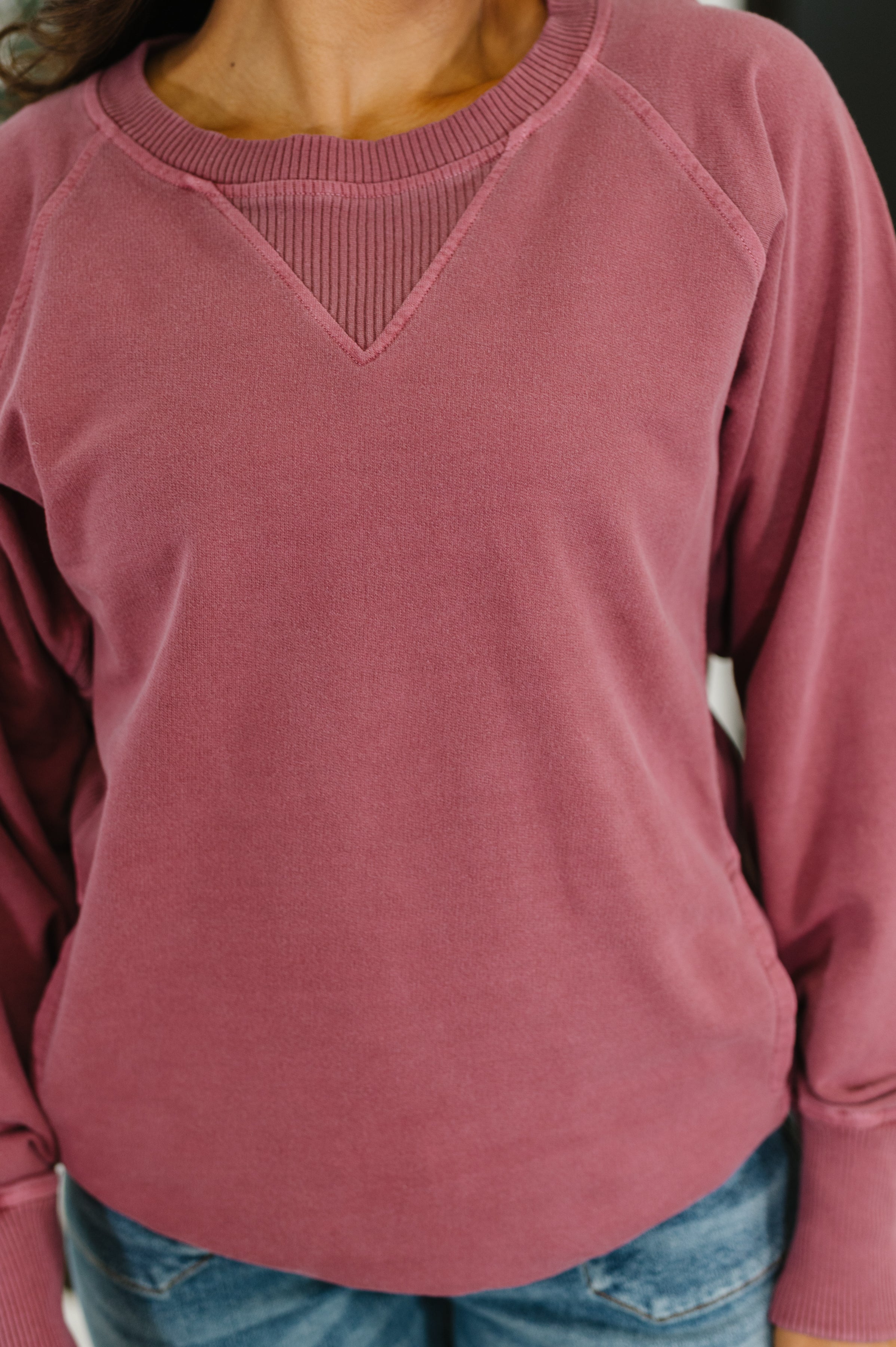 For the Experience Relaxed Pullover in Cabernet Womens Ave Shops- Tilden Co.