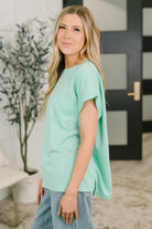 Foundation First Waffle Knit Relaxed Tee in Mint Womens Ave Shops- Tilden Co.